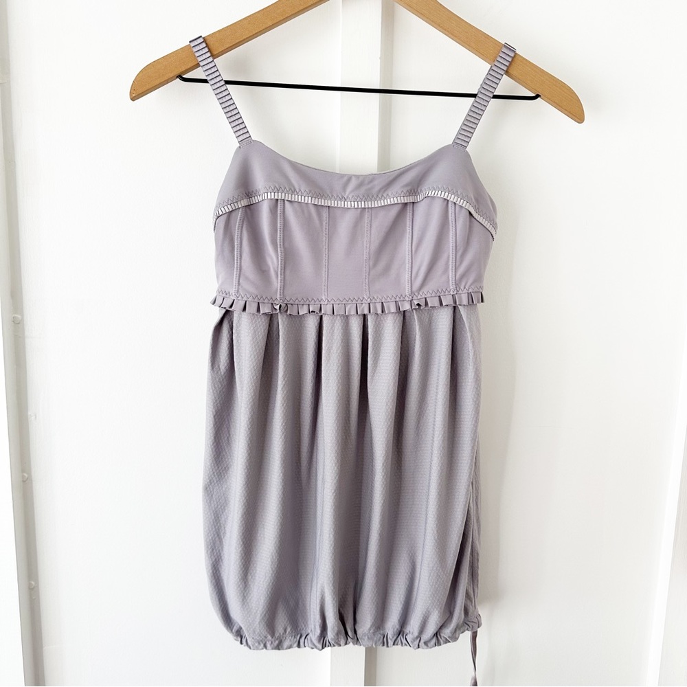 LULULEMON purple priiti run ruffle tank top